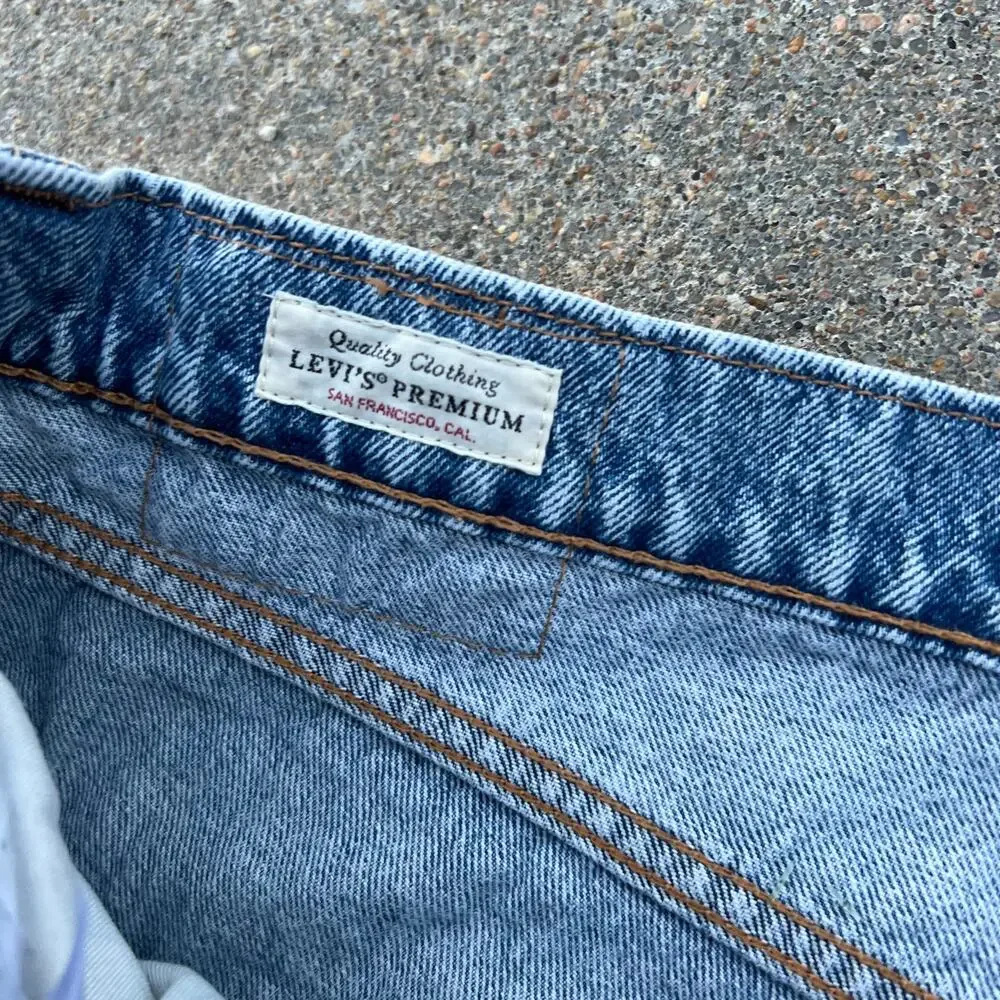 Levi's 511 Slim Fit Premium Jeans American Flag Patch Distressed Peekaboo 36x34